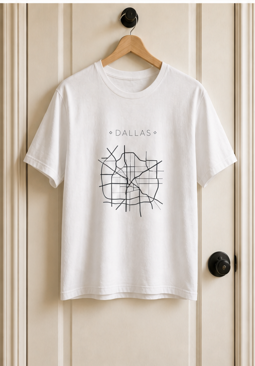 dallas city map tshirt style match 04 bottom left dallas city map tshirt style match 04 bottom left