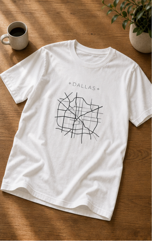 dallas city map tshirt style match 04 top left dallas city map tshirt style match 04 top left