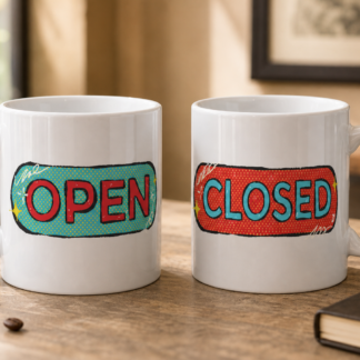 open closed pop art mug lifestyle v1
